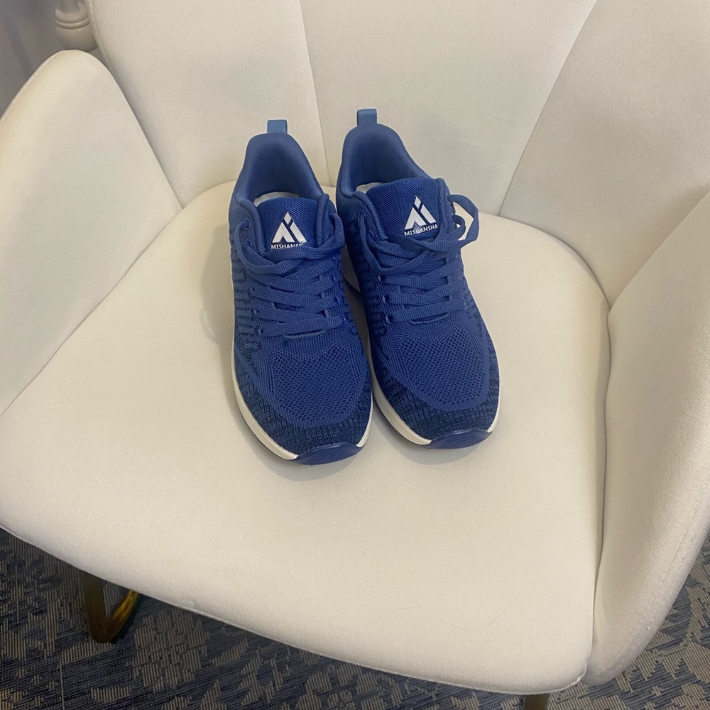Mishansha sneakers, blue size 8. Never worn like new biking, hiking walk…